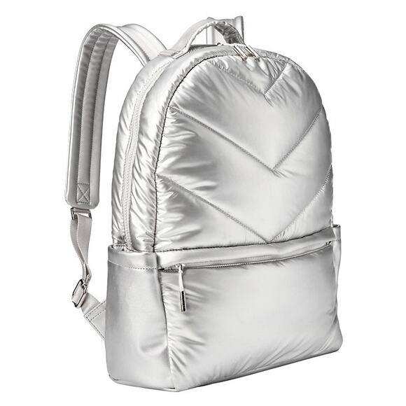 Caraa x Athleta Commuter Backpack Silver Nylon Laptop Travel Gym Work‎ Bag main image 7